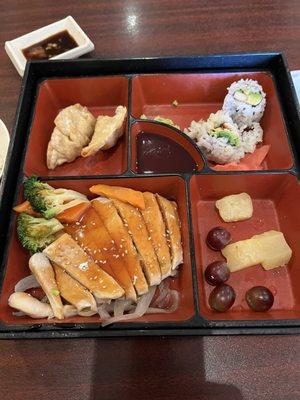 Salmon teriyaki bento box