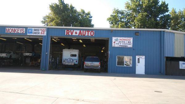 View of shop and my RV for alignment