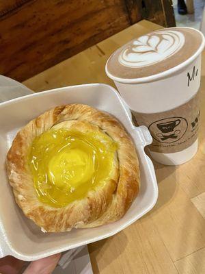 Excellent Mocha with a delicious lemon pastry (from bakery next door)