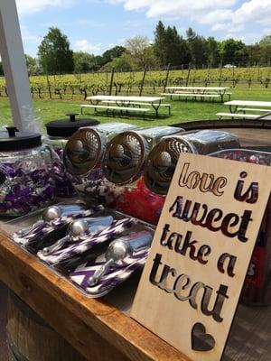 Jars and candy for my sisters bridal shower - everyone loved it!