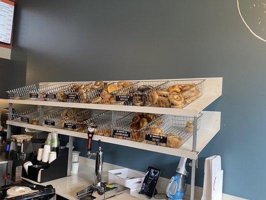 Bagels in baskets just like NYC.