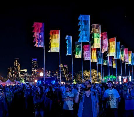 ACL Flags at night