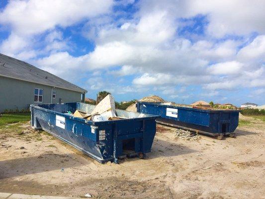 2-20 yard dumpsters. Available to rent for construction, junk removal, and yard waste.