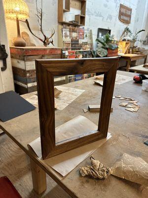 dec 19, 2023 - picture frame made of walnut wood w/ Chris; 5/5