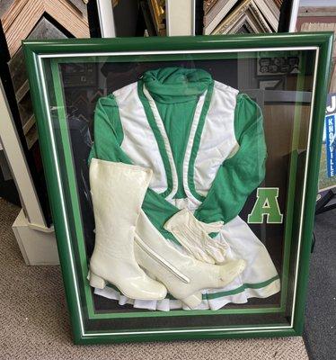 Retro Avon IL Cheer Uniform Shadow Box Display