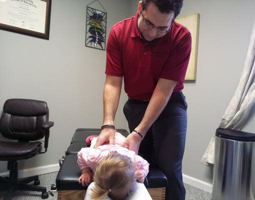 Dr. Matt working on one of his favorite patients!