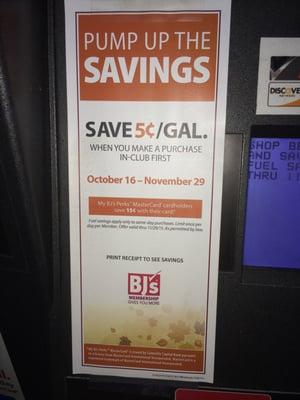 $0.05 off per gallon with in store purchase now through 11/29/15