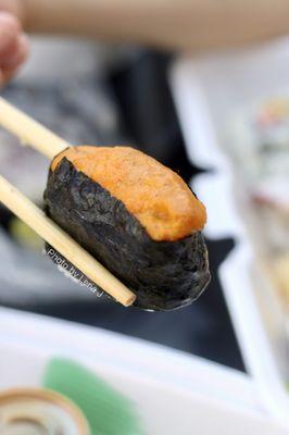 Close up of Sea Urchin ($3) - uni isn't the best but it's hard to find in Michigan