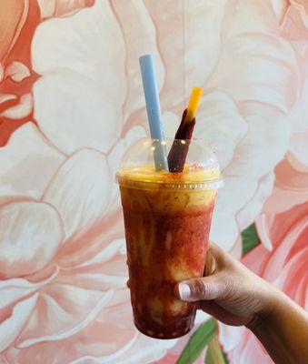 Mangonada with Chamoy, Tajin chili popping and Tamarind Candy