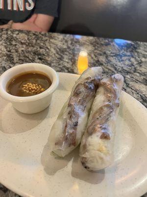 Beef spring rolls