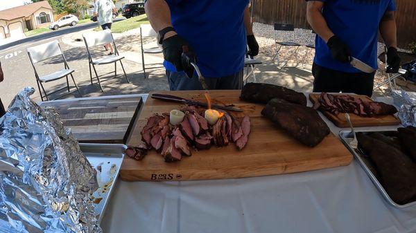 Pastrami with a nice edible candle