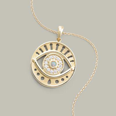 Gold Pendant - Evil Eye