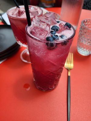 Blueberry gin fizz (can't remember the actual name). Very refreshing!