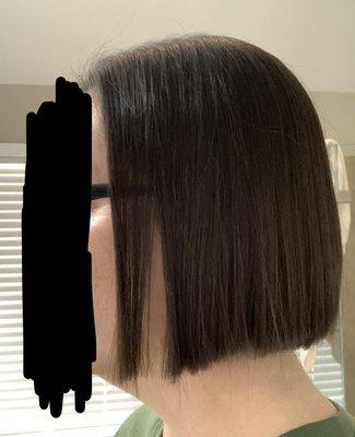 Jagged results of my 'Lord Farquaad' bob