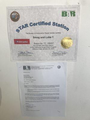 We are at star certified Station