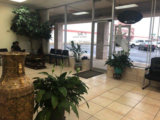 Lovely lobby with beautiful plants!