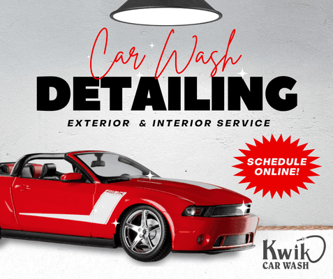 Schedule your express detail today. www.kwik-carwash.com or 517-484-1441.