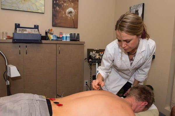 Acupuncture with electric stimulation for pain relief