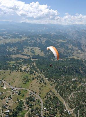 Paragliding over Lookout Mtn. above Golden, CO