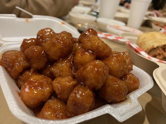 Popcorn Chicken... spicy and very tasty.