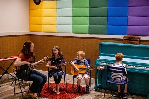 Group Toddler Band Playing Kids