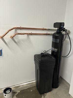 New water softener install copper pipes