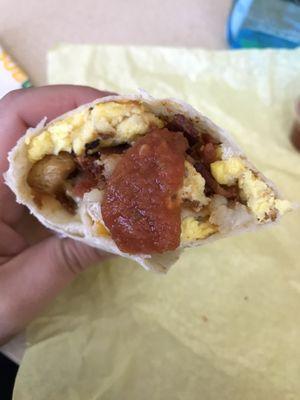 Bacon burrito is so good!