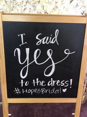 I found the perfect wedding dress at Hope's Bridal!