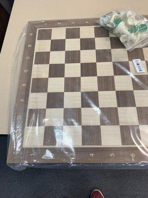 Walnut chess board 2" square with basic set