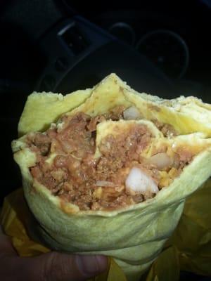 Inside of combo burrito