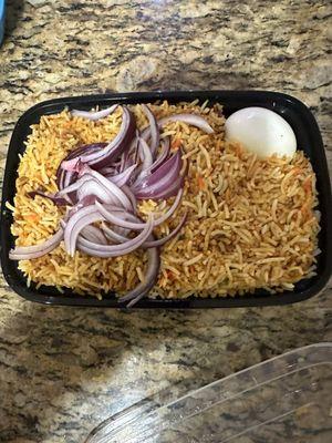 Vijayawada Boneless Chicken Biryani (4 stars) -even mild spicy is plenty of heat for us.