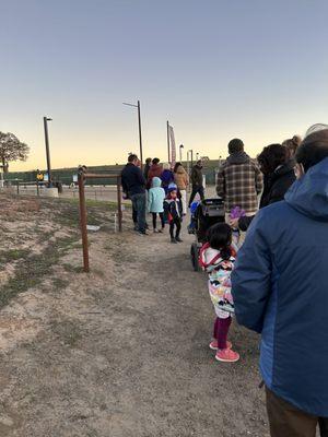 Lining up to check in