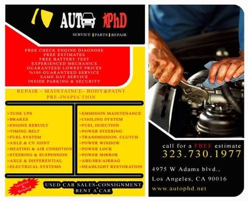 Auto PhD Service List.