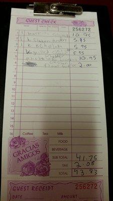 11 year old waitress can't even spell. And did not notify of up charges.