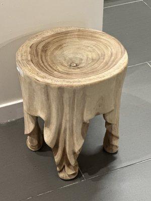 Hand carved Acacia draped side table