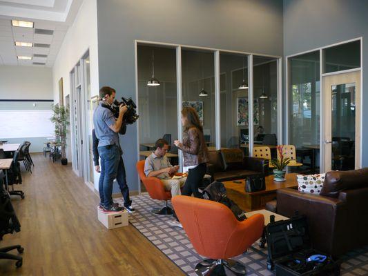 marketing company filming at VenturePad