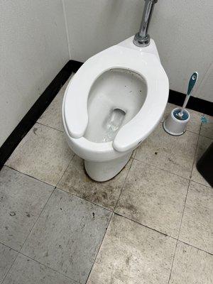 Dirty toilet area