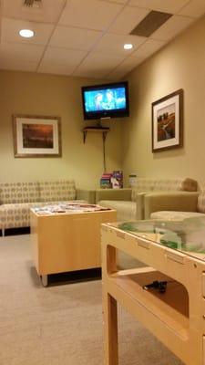 Nice waiting area. Lots of comfy seating, magazines, toys and a tv