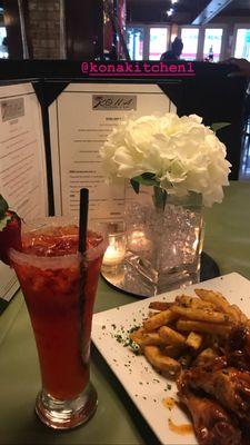 Strawberry margarita w/ Kona wings