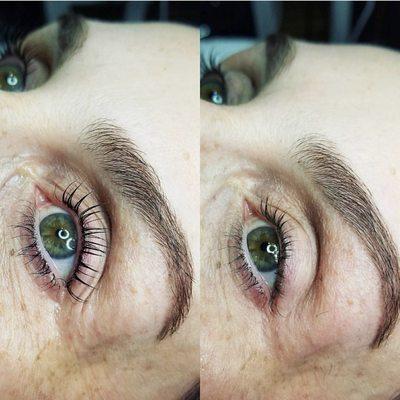 Lash lift with tint and brow shaping