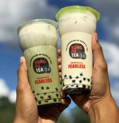 Matcha milk with Bubble,  kung fu milk green tea with Bubble