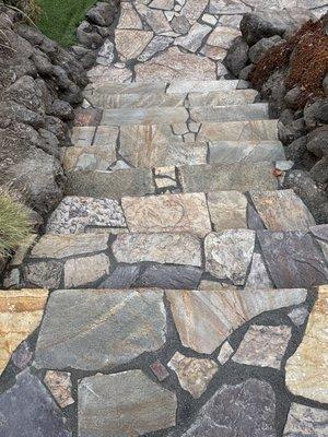 Flagstone is a very natural way to create a beautiful outdoor oasis