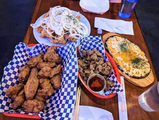 1/16/2023 - Creamy Onion Chicken, Honey Garlic Chicken, Fried Gizzards, and Corn Cheese