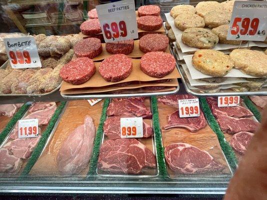 Top beef and chicken burgers Bottom steaks, veal, chops