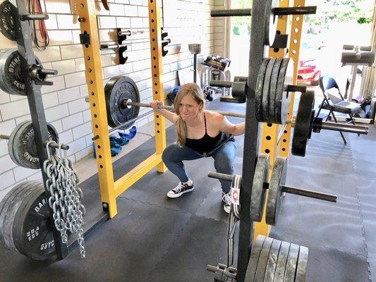 Marisa enjoys walks on the beach.  And Squats!