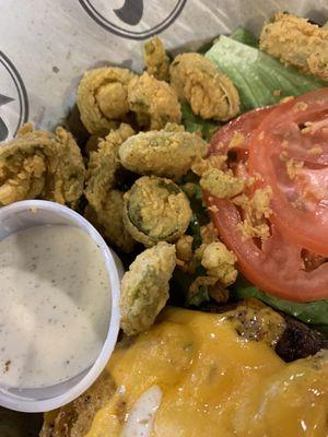 Fried Jalapeños with ranch dressing