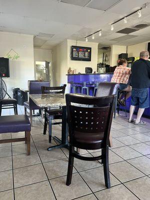 Seating area at bar.