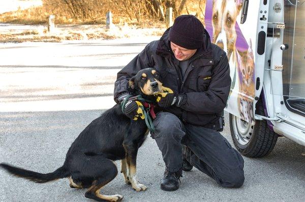 Animal Control Officer with a dog