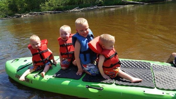 The Kessel Brothers trying out the Stand Up Paddle board!