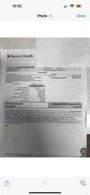 Pre-admitting paperwork shows my deductible, and what I had to pay before I had my surgery ..